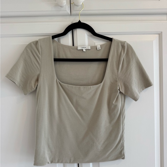 Vince Women's Cream Square Neck Top - Picture 2 of 4